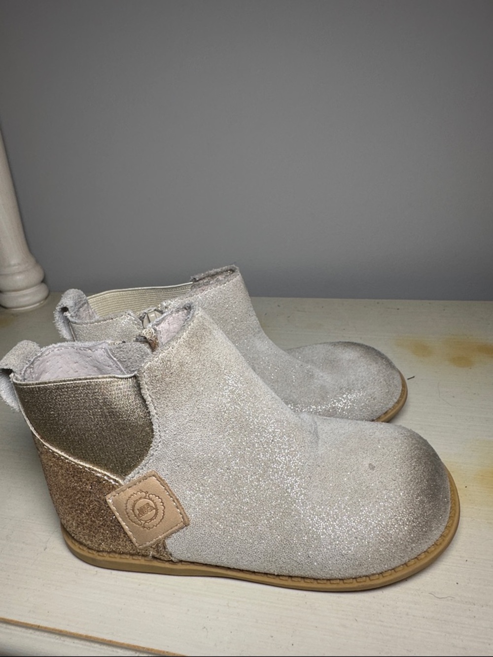 Livie & Luca Sparkle Light Grey Kids Ankle Boots